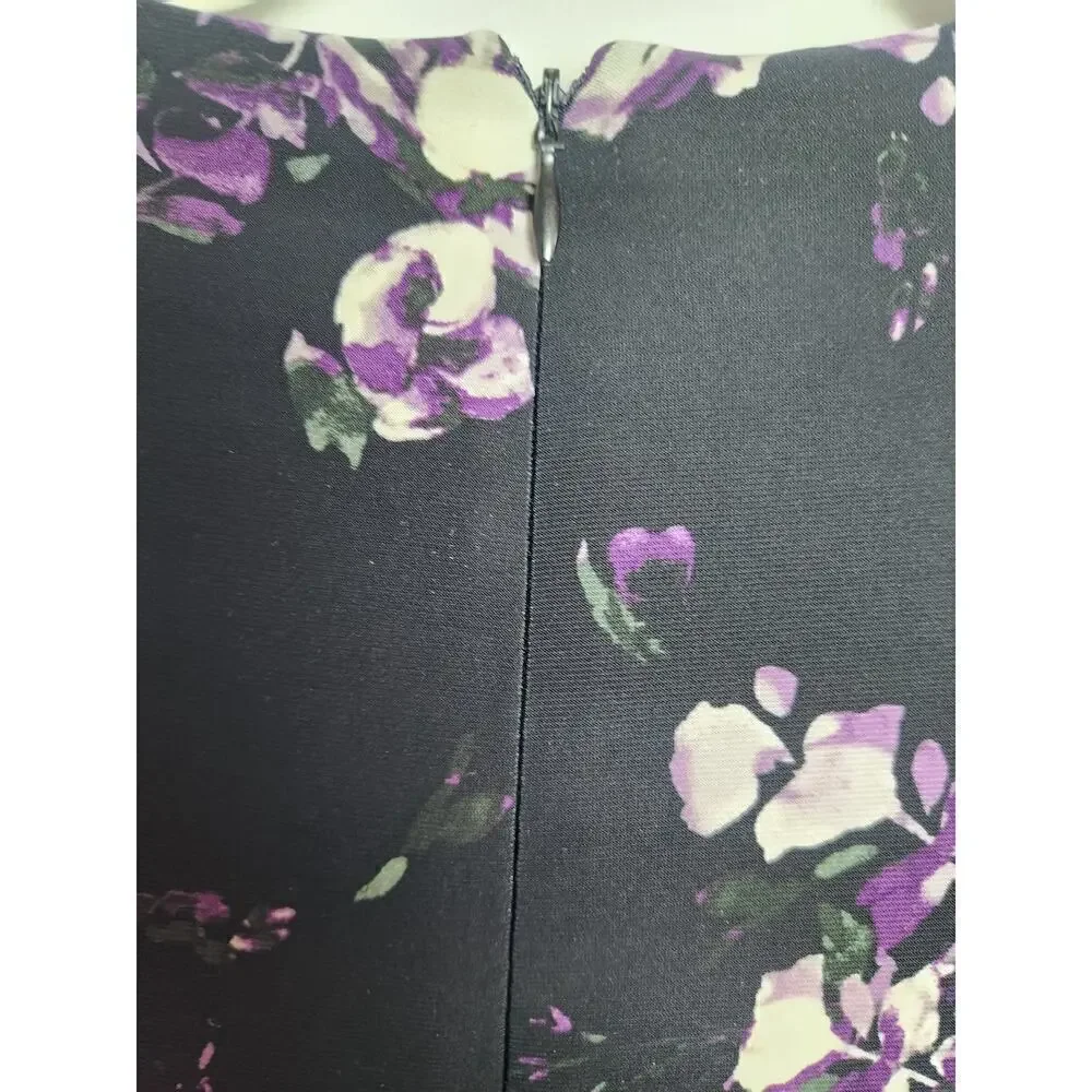 Lauren Ralph Lauren Dark Floral faux wrap dress sz 8 academic Careerwear - Picture 5 of 11